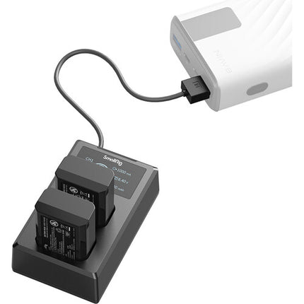 SmallRig Kit Baterías NP-FW50 para Sony a6000 a6400 con Cargador USB Dual
