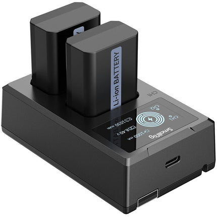 SmallRig Kit Baterías NP-FW50 para Sony a6000 a6400 con Cargador USB Dual