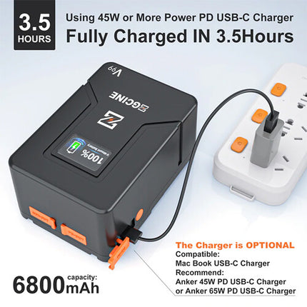 ZGCINE ZG-V99 Batería V-Mount 99Wh con Salidas USB y D-Tap