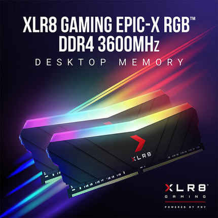 PNY 32GB XLR8 DDR4 3600 MHz Memoria RAM para PC Gaming 2x16GB Negra