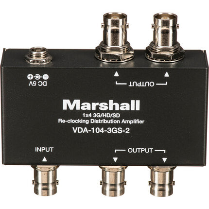 Marshall Electronics VDA-104-3GS-2 Amplificador de Distribución SDI 1x4 2K30 2.97Gbps