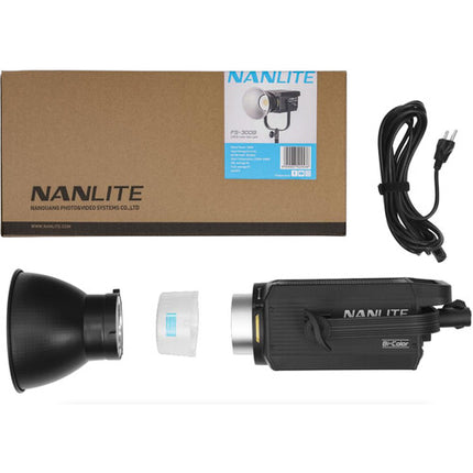 Nanlite FS-300B Bi-Color LED Monolight 38720 Lux 2700-6500K Reflector y Cable