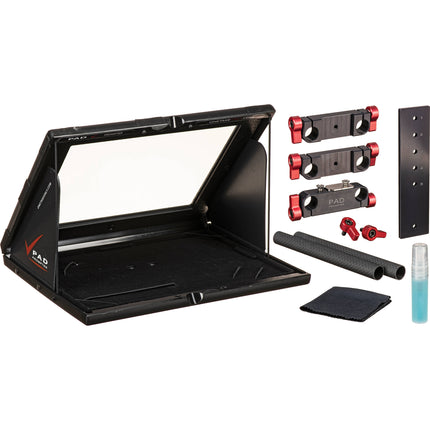 Onetakeonly Pad Prompter para tablets hasta 12.9" para rigs de 15mm con vidrio beamsplitter 70/30 y funda antirreflejo