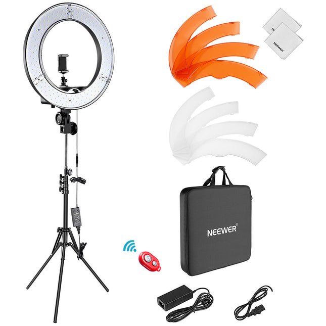 Neewer Kit de Luz LED Circular 18" con 240 LEDs y Soporte de 61"