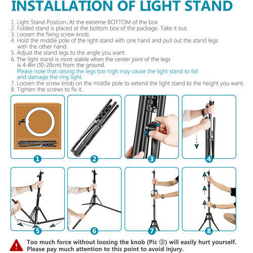 Neewer Kit de Luz LED Circular 18" con 240 LEDs y Soporte de 61"