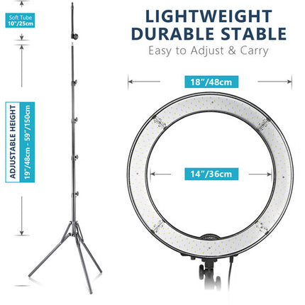 Neewer Kit de Luz LED Circular 18" con 240 LEDs y Soporte de 61"