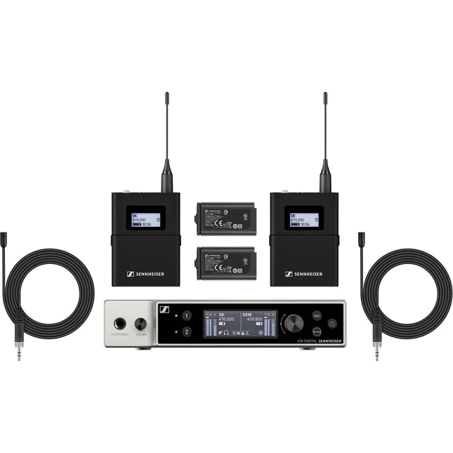 Sennheiser EW-DX MKE 2 SET Sistema Inalámbrico Dual Canal con 12 Horas Batería