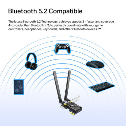 TP-Link Archer TX55E AX3000 Adaptador PCIe Wi-Fi 6 2976 Mb/s Bluetooth 5.2