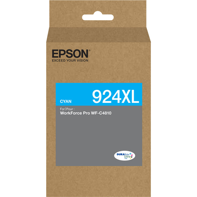 Epson DURABrite Ultra T924XL Cartucho de Tinta Cian Alta Capacidad para WorkForce Pro WF-C4810 Secado Rápido