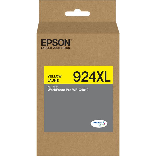Epson DURABrite Ultra T924XL Cartucho de Tinta Amarilla Alta Capacidad para WorkForce Pro WF-C4810 rápido secado y alta precisión
