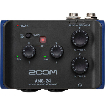 Zoom AMS-24 Interfaz de Audio USB-C 24 Bit 96 kHz 2 Preamp Mic