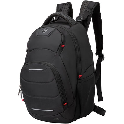 Swissdigital Neptune Mochila Masajeadora Negra con Puerto USB y Diseño TSA