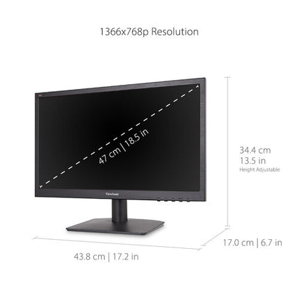 ViewSonic VA1903h Monitor TN 18.5" 1366x768 5ms HDMI VGA