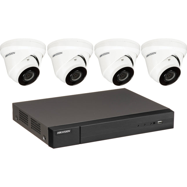 Hikvision EKI-K41T44 NVR 4 Canales 8MP 1TB HDD Kit 4 Cámaras 4MP Visión Nocturna