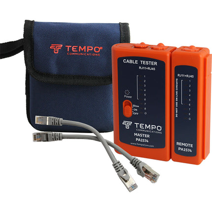 Tempo LAN Cable Check Verificador de Cable LAN con Batería 9V y Estuche