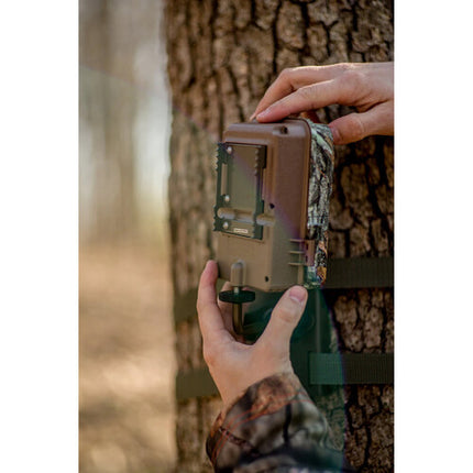 Soporte para cámara de rastreo Browning con montaje giratorio acero y correas