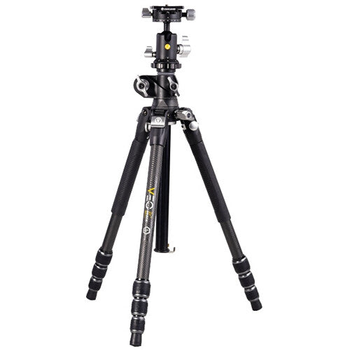 Vanguard VEO 3T+ 234CB Trípode de Viaje Fibra de Carbono 4 Secciones 146 cm Altura Máxima con Cabezal Esférico Dual