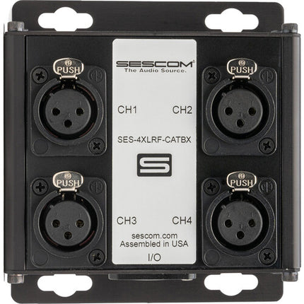 Sescom SES-4XLRF-CATBX Extensor de Audio Pasivo 4 Canales 48 kHz 24-Bit