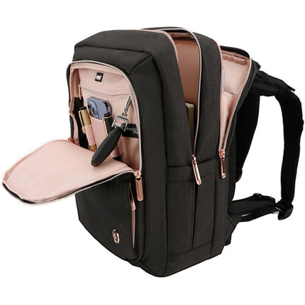 Swissdigital Katy Rose mochila negra 20L para laptop 16" con función masaje y bolsillo RFID
