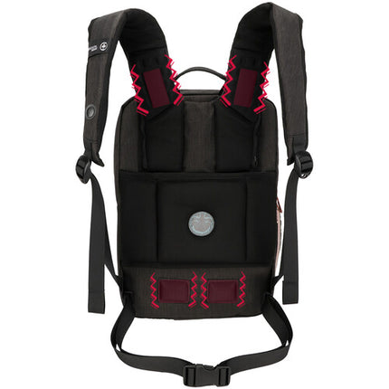 Swissdigital Katy Rose mochila negra 20L para laptop 16" con función masaje y bolsillo RFID