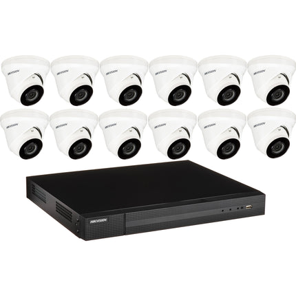 Hikvision EKI-K164T412 Kit NVR 16 Canales 8MP 4TB HDD 12 Cámaras 4MP Visión Nocturna