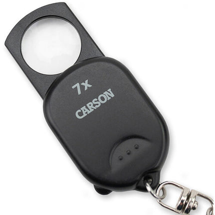 Carson GN-70 Lupa de Llavero 7x con Botón Desplegable y Diseño Compacto