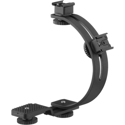 Ziv Dual Shoe C Bracket Soporte de Zapata Doble Ajustable para DSLR y Camcorders
