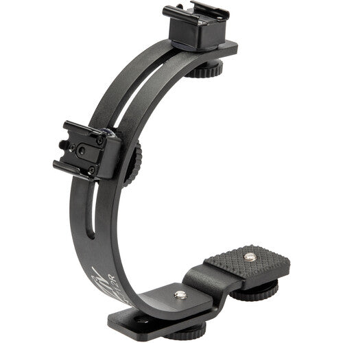 Ziv Dual Shoe C Bracket Soporte de Zapata Doble Ajustable para DSLR y Camcorders