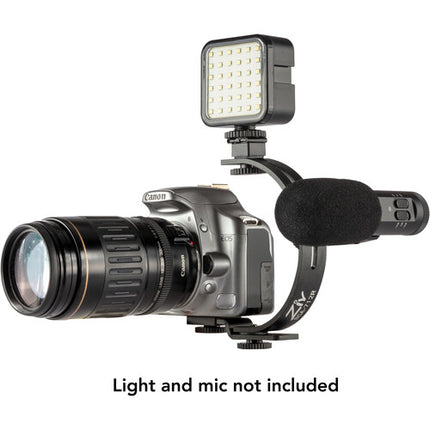 Ziv Dual Shoe C Bracket Soporte de Zapata Doble Ajustable para DSLR y Camcorders