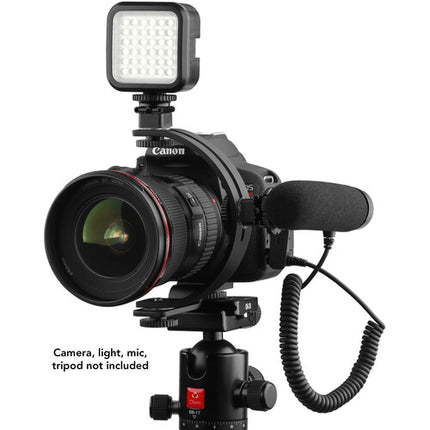 Ziv Dual Shoe C Bracket Soporte de Zapata Doble Ajustable para DSLR y Camcorders