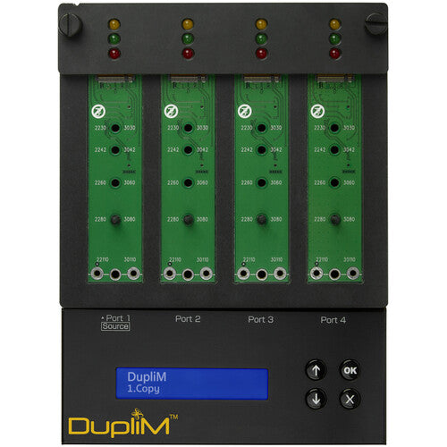 DupliM 3-Target Duplicador y Sanitizador M.2 NVMe PCIe 200 MB/s Diseño Independiente