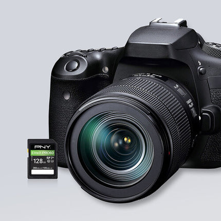 PNY 128GB EliteX-PRO60 Tarjeta de Memoria SDXC UHS-II V60 U3 Clase 10 280MBs Lectura 100MBs Escritura