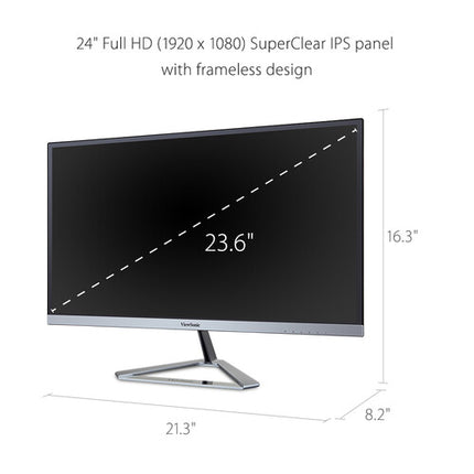 ViewSonic VX2476-smhd Monitor IPS 24" Full HD 1920x1080 4 ms Response