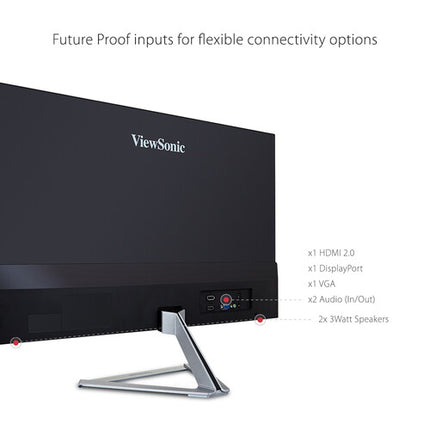 ViewSonic VX2476-smhd Monitor IPS 24" Full HD 1920x1080 4 ms Response