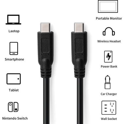 ANDYCINE Cable Tipo C USB 3.1 Gen 2 4.9' 10Gbps 100W PD 4K 60Hz