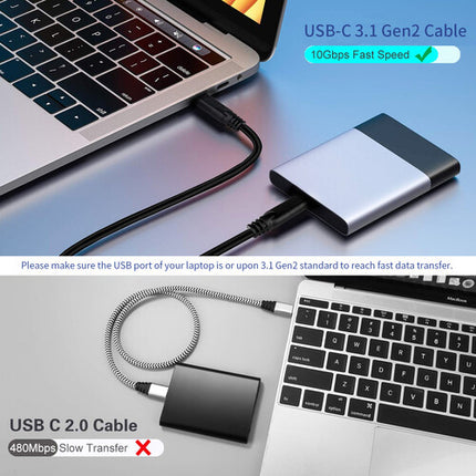 ANDYCINE Cable Tipo C USB 3.1 Gen 2 4.9' 10Gbps 100W PD 4K 60Hz