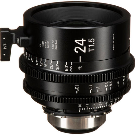 Sigma 24mm T1.5 Objetivo Cine de Alta Velocidad PL Montura y Medidas en Pies