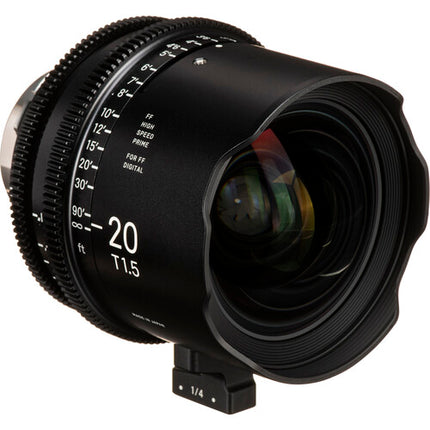 Sigma 20mm T1.5 FF Cine Prime PL Mount apertura T1.5 a T16 diámetro 95mm