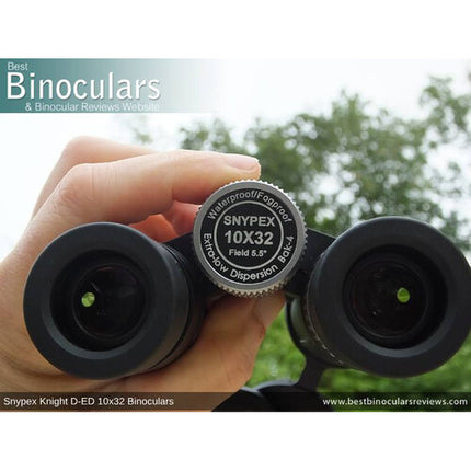 Snypex 10x32 Knight D-ED Prismáticos con Óptica ED y Distancia de Enfoque 1.2 m paquete con funda y correa