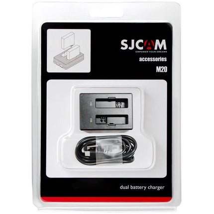 SJCAM Dual-Slot Cargador para Baterías M20 Carga Doble con Micro-USB