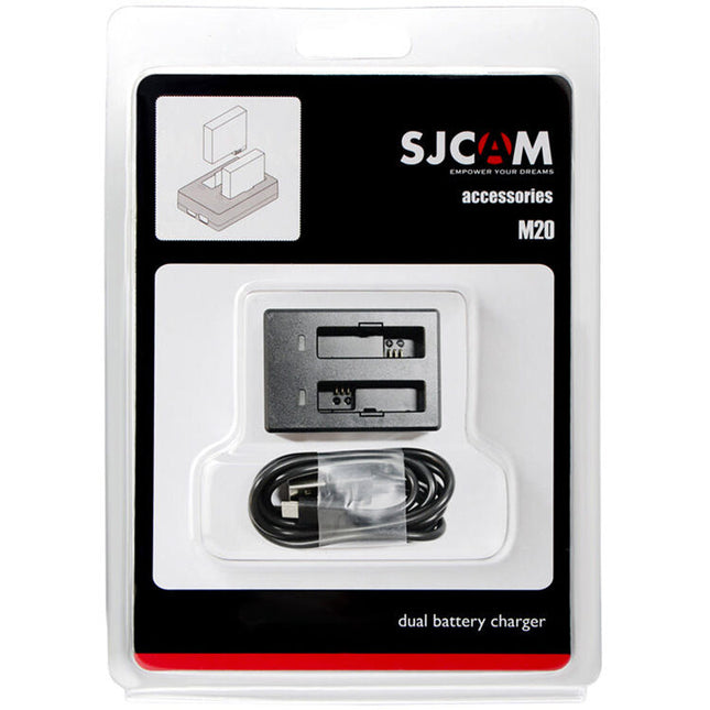 SJCAM Dual-Slot Cargador para Baterías M20 Carga Doble con Micro-USB