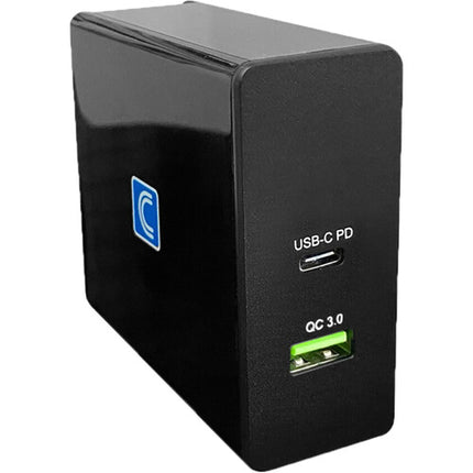 Comprehensive Cargador de Pared 2 Puertos USB Tipo-C PD 3.0 y USB Tipo-A QC 3.0 60W Plegable con Protección