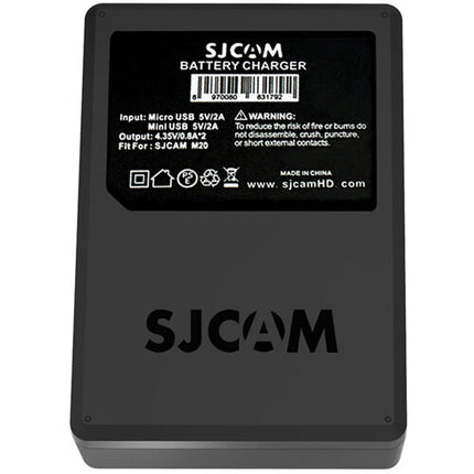 SJCAM Dual-Slot Cargador para Baterías M20 Carga Doble con Micro-USB