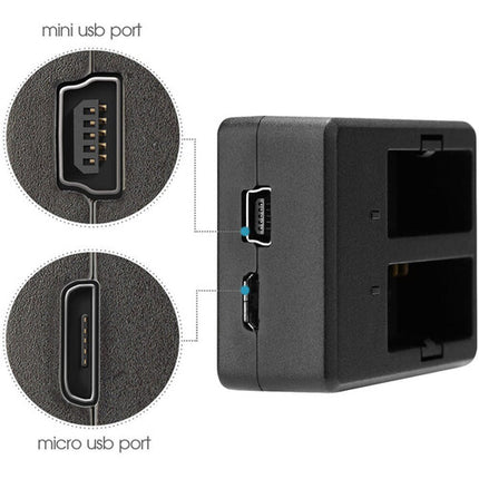 SJCAM Cargador Dual para Baterías SJ8 Entrada Micro-USB
