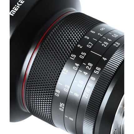 Meike 8mm f/2.8 Lente para Micro Cuatro Tercios con enfoque manual y parasol integrado