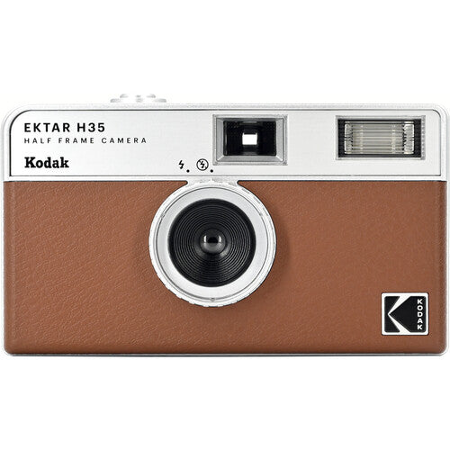 Kodak Ektar H35 Cámara de película 35mm medio formato lente gran angular flash integrado marrón