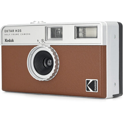 Kodak Ektar H35 Cámara de película 35mm medio formato lente gran angular flash integrado marrón
