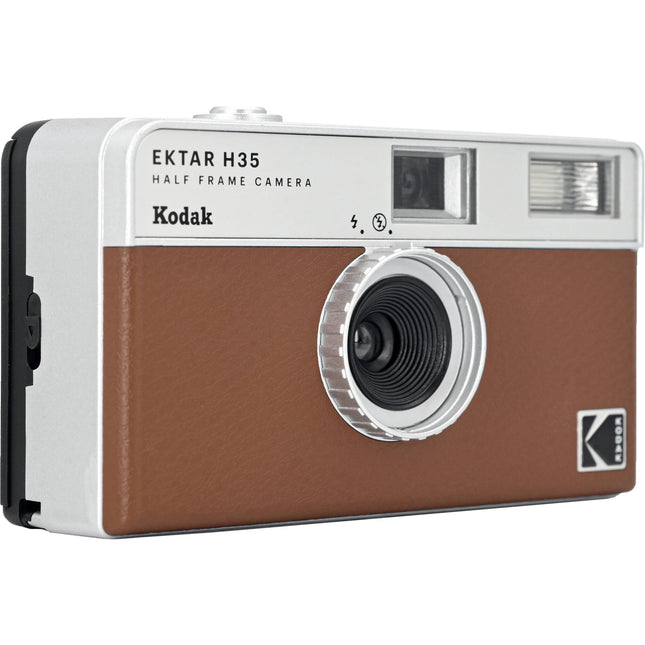 Kodak Ektar H35 Cámara de película 35mm medio formato lente gran angular flash integrado marrón