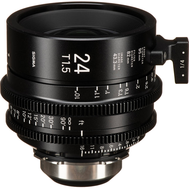 Sigma 24mm T1.5 Objetivo Cine de Alta Velocidad PL Montura y Medidas en Pies