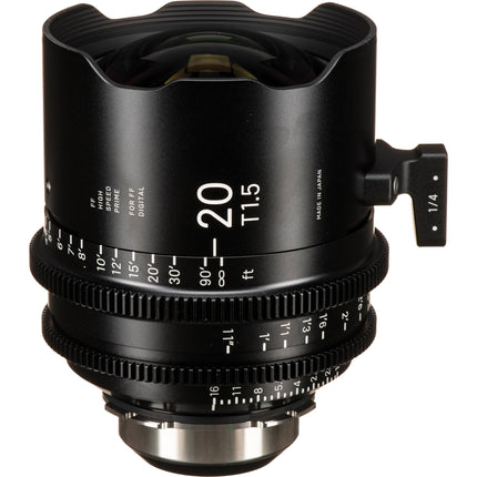 Sigma 20mm T1.5 FF Cine Prime PL Mount apertura T1.5 a T16 diámetro 95mm